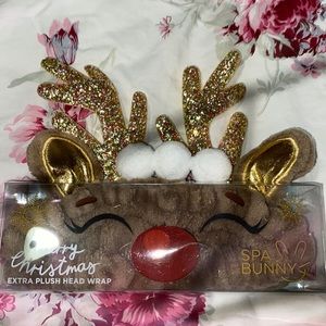 Merry Christmas Extra Plusg Head Wrap // Spa Bunny (Reindeer)